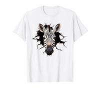 Tête de zèbre éclatant à Travers Un Mur fissuré T-Shirt Graphique avec Valeur