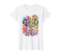 Tête d'éléphant colorée - Motif Floral T-Shirt Graphique avec Valeur