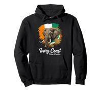 Tête d'éléphant Côte D'Ivoire avec Drapeau National et Carte du Pays Sweat à Capuche