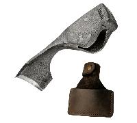 Tête d'herminette de sculpture (bol) forgée à la main Beavercraft avec étui en cuir AX2_Head