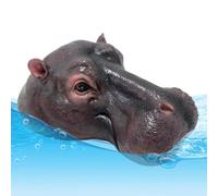 Tête d'hippopotame flottante | Sculpture réaliste décorative en résine imperméable | Statue de jardin d'hippopotame - Pour extérieur, cour, jardin, pelouse, terrasse, étang, lac, rivière, porche