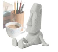 Tête d'île de Pâques, articulation mobile de 8 cm, statue imprimée 3D avec construction robuste, petite figurine d'aide au style moderne, accessoire pour bureau, salon, chambre à coucher, bureau