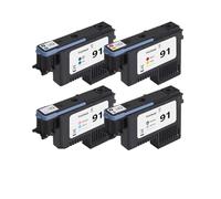 Tête d'impression Compatible for HP 91 C9460A C9461A C9462A C9463A, Remplacement for imprimante Designjet Z6100 Z6100ps, 4 pièces(C9460A)