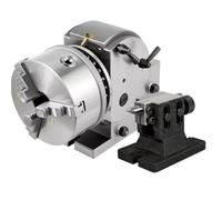 Tête D'indexage 4/5/6/8'' Avec Contre-pointe, Tête de Plateau D'indexage Avec 3 Mors Universels, Fraiseuse CNC, for Tables Rotatives de Fraiseuses Verticales(5in/125mm)