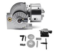 Tête D'indexation 4/5/6/8 Trous, Tête D'indexation de Précision for Fraiseuse À Mandrin 3 Mors, Ensemble de Fraisage de Contre-pointe À Table Rotative -10°-90°(5in/125mm)