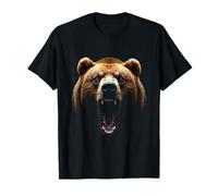 Tête d'ours en colère Rugissant Animal Sauvage forêt Art T-Shirt