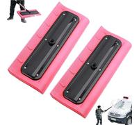 Tête en mousse pour toit et balai à neige de véhicule, 40 cm de large, grattoir à neige anti-rayures et poussoir pour déneiger en toute sécurité sur le toit, la voiture, l'allée et le garage (rouge