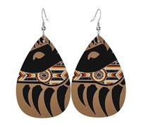 Tête Et Griffe D'Ours Amérindien Boucles D’Oreilles En Cuir Décontractées Boucles D'Oreilles Pendantes Vintage Boucle D'Oreille Pour Voyages Quotidien Accessoire