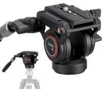 Tête Fluide, Caméra Vidéo H6 Trépied Tête Panoramique À Friction Pour Appareil Photo Reflex Canon Nikon Sony Olympus Sony, Avec Vis De Montage De 3/8 ""Et 1/4"", Poignée À 2 Sections[GBP6275165]