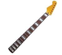 Tête inversée jaune, 21 frettes, manche de guitare électrique, 25.5 pouces, en palissandre