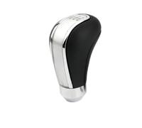 Tête levier Pommeau Changement De Vitesse Pour Universal Amélioration | ABS Plastic/PU Cuir/Aluminium,Rouge/argent/noir,Surface Antiderapante(9cm silver with logo)