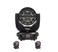 Tête mobile, 19x15W RGBW, contrôle DMX, focalisation électronique, 2 lumières