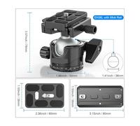 Tête, Rotule for trépied avec fixation à levier et plateau QR ou rail Arca M-LOK EH46L/EH36L, charge maximale 25 kg/20 kg(36mm Ball add Mlok)