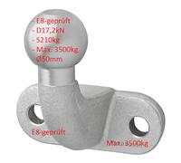 Tête Sphérique 3,5t Attelage de Remorque Couplage Boule à Tracteur E8