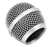 Tête sphérique de rechange pour grille de microphone, avec mousse intérieure, têtes de grille de microphone en maille d'acier pour Shure SM58, argent