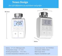 Tête Thermostatique Connectée et Intelligente,Intelligent Tête de Robinet Thermostatique Radiateur Connecté Programmable WiFi
