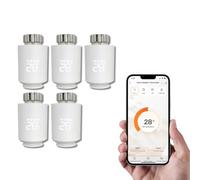 Tête Thermostatique Intelligente Connectée LUMARK - Contrôle Température Via Appli Tuya, Programmation, Détection Fenêtres Ouvertes - Compatible Assistants Vocaux (4, sans Passerelle)