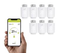 Tête Thermostatique Intelligente Connectée REKA - Contrôle Température Via Appli Tuya, Programmation, Détection Fenêtres Ouvertes - Compatible Assistants Vocaux (7, sans Passerelle)