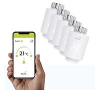 Tête Thermostatique Intelligente Connectée REKA - Contrôle Température Via Appli Tuya, Programmation, Détection Fenêtres Ouvertes - Compatible Assistants Vocaux (5, sans Passerelle)