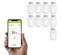 Tête Thermostatique Intelligente Connectée REKA - Contrôle Température Via Appli Tuya, Programmation, Détection Fenêtres Ouvertes - Compatible Assistants Vocaux (9, sans Passerelle)