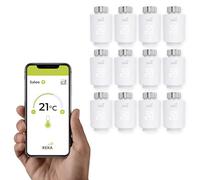 Tête Thermostatique Intelligente Connectée REKA - Contrôle Température Via Appli Tuya, Programmation, Détection Fenêtres Ouvertes - Compatible Assistants Vocaux (12, sans Passerelle)