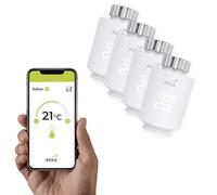 Tête Thermostatique Intelligente Connectée REKA - Contrôle Température Via Appli Tuya, Programmation, Détection Fenêtres Ouvertes - Compatible Assistants Vocaux (4, sans Passerelle)