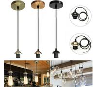 Tête unique E27 Vintage Industriel Pendentif Plafonnier Adaptateur 220V - Chrome