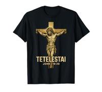 Tetelestai John 19:30 It is Finish Croix Motif Grec T-Shirt