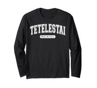 Tetelestai Paid in Full Varsity Lettres Blanches arquées Manche Longue