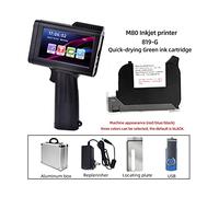 TETEOM Handheld Inkjet Printer, English Portable Small Label Handheld Inkjet Printer Production Date QR Code Batch Number Logo HD Printing Fadeless Fast Drying(Printer - Green Ink)