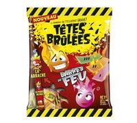 TETES BRULEES - Bonbons Barres de Feu Acidulés aux Arômes Naturels - le paquet de 200g - Le Lot De 5