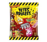 TETES BRULEES - Bonbons Barres Intenses, Goût Acidulé Explosion de Saveurs Piquantes, 200g - Lot De 4