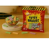 Tetes Brulées - CHOP TA LANG - lanieres acidulées - 200 grammes - Bonbons ultra acide - 084