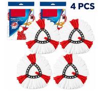 Têtes de Balai Vileda, Facile & Clean Turbo 2 en 1 Balai Microfibre Recharge Tête, Recharge Balai Vileda,4Pcs