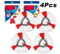 Têtes de Balai Vileda, Facile & Clean Turbo 2 en 1 Balai Microfibre Recharge Tête, Recharge Balai Vileda,4Pcs