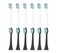 Têtes de brosse 4/8 pièces, compatibles avec Philips, 2100 4100 5100 | For 6100 7300 9000, adultes, poils souples, plastique, manches de brosse à dents clipsables(6white 6balck)