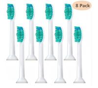 Têtes de brosse à dents - ADTOBAST - Compatible Philips Sonicare HX6018/31 - Pack 8 - ProResults Standard - Blanc/Vert