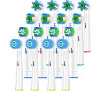 Têtes De Brosse À Dents Compatibles Avec Les Têtes De Brosse À Dents Électriques Oral B, 4Sensitive Clean, 4Precision Clean, 4Floss Clean, 4Cross Clean Tête De Brosse De Rechange Pour 16 Piè[Z902]