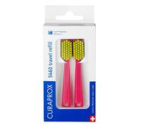 Têtes de brosse à dents Curaprox CS 5460 - pour kit de voyage | Élimination de la plaque dentaire ultra-douce | Rose-jaune | Recharges