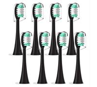 Têtes de brosse à dents de rechange compatibles avec Aquasonic Black Series et Vibe Series - Lot de 8 têtes de brosse à dents électrique pour Aqua Sonic (noir)