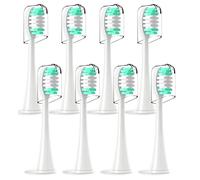 Têtes de brosse à dents de rechange compatibles avec Aquasonic Vibe Series - Lot de 8 têtes de brosse électrique compatibles avec Aqua Sonic Black Series/Black Series Pro/Duo PRO Series (blanc)