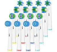 Têtes De Brosse À Dents De Rechange Compatibles Avec Braun Oral B 7000/Pro 1000/9600/ 5000/3000/8000/Genius Et Brosse À Dents Électrique Intelligente.16Pcs (White)