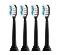 Têtes de brosse à dents de rechange, compatibles avec les brosses à dents électriques Philips Diamond, recharge propre for les séries HX6920 4100 2(Black-4 Pcs)