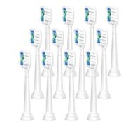 Têtes de brosse à dents de rechange compatibles avec les têtes de brosse à dents Philips Sonicare Diamond Clean for les séries HX6920 4100 2(White-12 Pcs)