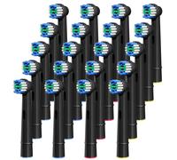 Têtes De Brosse À Dents De Rechange Compatibles Avec Les Têtes De Brosse Électrique Professionnelle Oral B Braun 1000 1500 3000 6000 7000 7500 8000.Black-20 Pcs.