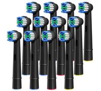 Têtes De Brosse À Dents De Rechange Compatibles Avec Les Têtes De Brosse Électrique Professionnelle Oral B Braun 1000 1500 3000 6000 7000 7500 8000.Black-12 Pcs
