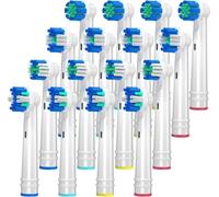 Têtes De Brosse À Dents De Rechange Compatibles Avec Oral B, 16 Têtes De Brosse À Dents Electrique Pour Oral B, Floss Action, Sensitive Clean, Precision Clean, 3D Whitening (Blanc)[Z467]
