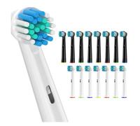 Têtes De Brosse À Dents De Rechange, Compatibles Avec Oral-b, Compatibles Avec Braun, 16 Têtes De Brosse Électrique Professionnelles(White and Black)