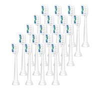 Têtes De Brosse À Dents De Rechange, Compatibles Avec Philips Sonicare, Recharges De Têtes De Brosse À Dents Électriques Diamond Clean For Séries HX6920 4100 2(White-20 Pcs)