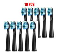 Têtes De Brosse À Dents De Rechange Fairywill Pour Brosse À Dents Électrique Fw-507/508/551/515/917/959/2011,Fw-D1/D3/D7/D8.Black 10Pcs.